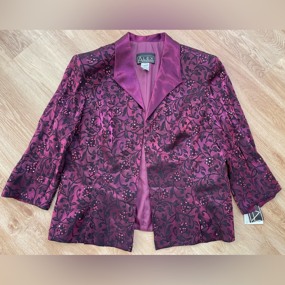 NWT beaded dress open jacket new Alex Evenings size 18 mother of bride $180 - Picture 9 of 12